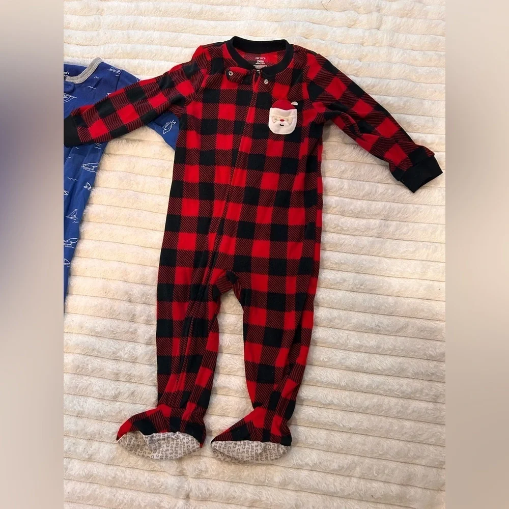 8 Piece Carter’s 24M Long-Sleeve Onesies/ Pajama Bundle